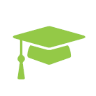 Education degree hat icon